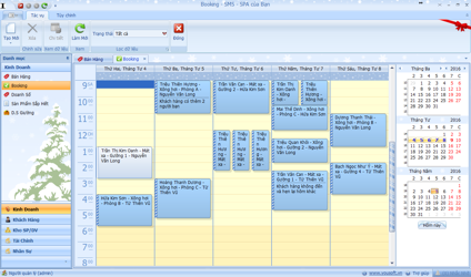 màn hình booking